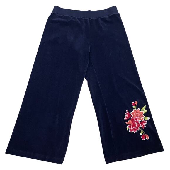 Boston Proper Embroidered Plush Terry Lounge Set | Floral Hoodie Pants Y2K NWOT - Picture 4 of 12